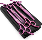 Moontay Professional 7.0" Dog Grooming Scissors Set, 4-pieces Straight, Upward Curved, Downward Curved, Thinning/Blending Shears for Dog, Cat and Pets, JP Stainless Steel, Purple - Image 9
