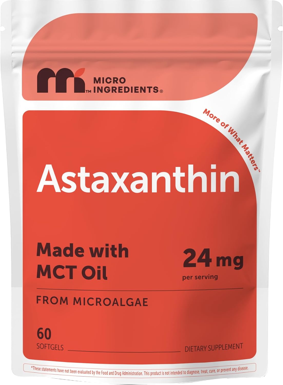 Micro Ingredients Astaxanthin 24mg with MCT Oil, 90 Softgels | Max Strength Astaxanthin Antioxidant Supplements* | Fresh Microalgae Source | Non-GMO, Gluten Free, No Soy - Image 9