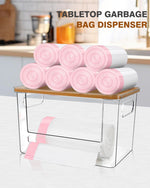 Trash Bag Dispenser 2 Pack - Under Sink Organizer, Plastic Bag Holder | Stackable Acrylic Garbage Bag Storage with Bamboo Lid for Kitchen Cabinet, 13/30/33 Gallon Grocery Bag Dispenser - Image 9