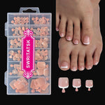 SWRITATSK French press on toenails set with nude tips for a professional home pedicure
