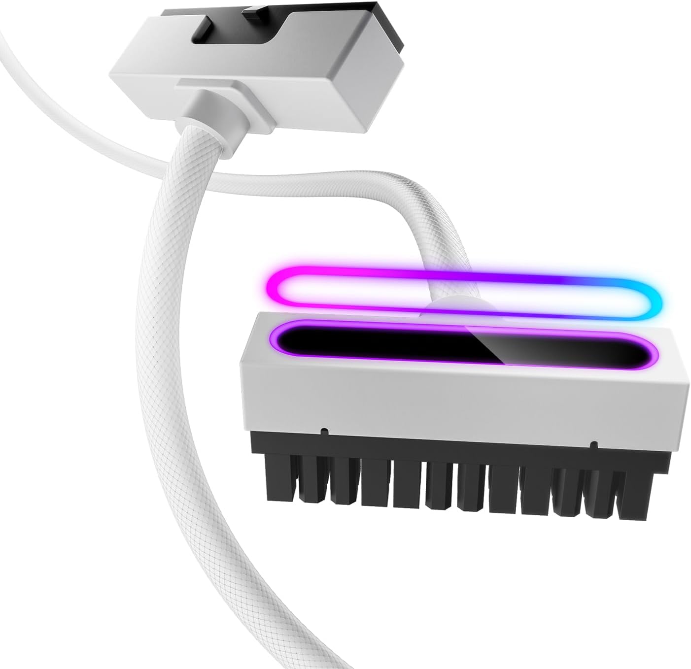 AsiaHorse Hydrus 24 pin ATX power extension cable front view showing white right angle connector.