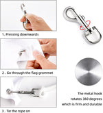 Flagpole rope packaged with hardware components