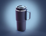 Asobu Black 22 Ounce Nitro Tumbler close-up of the spill-proof sip lid
