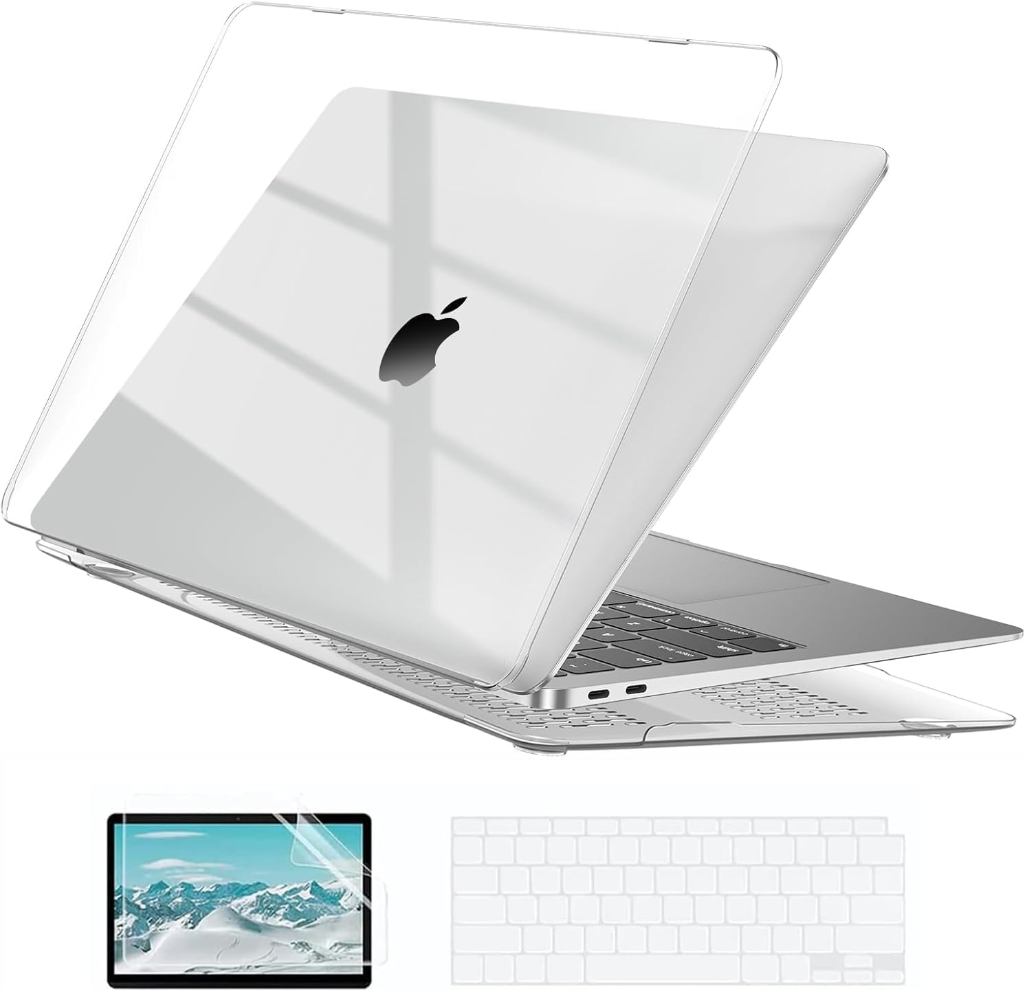 EooCoo hard case for MacBook Air 13 inch front view clear protective shell
