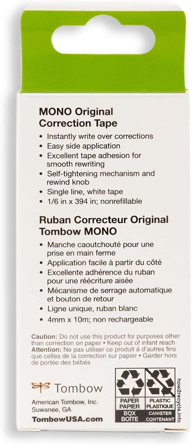 Tombow white correction tape ergonomic grip angle
