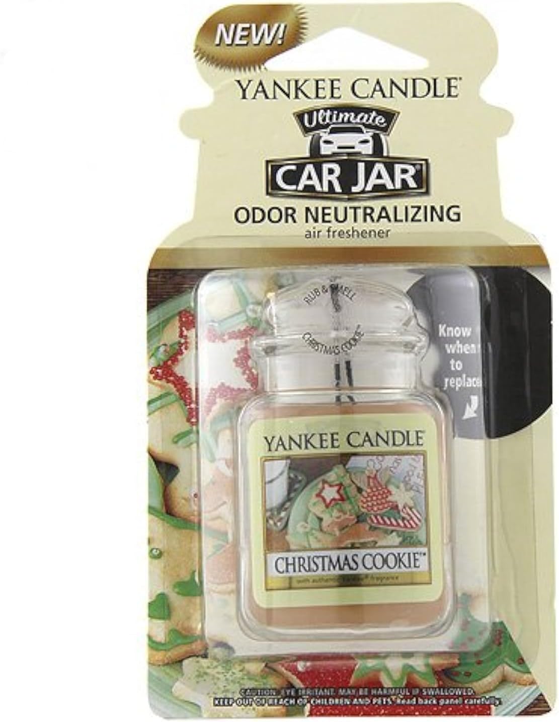 Yankee Candle Car Jar Ultimate Christmas Cookie front view air freshener
