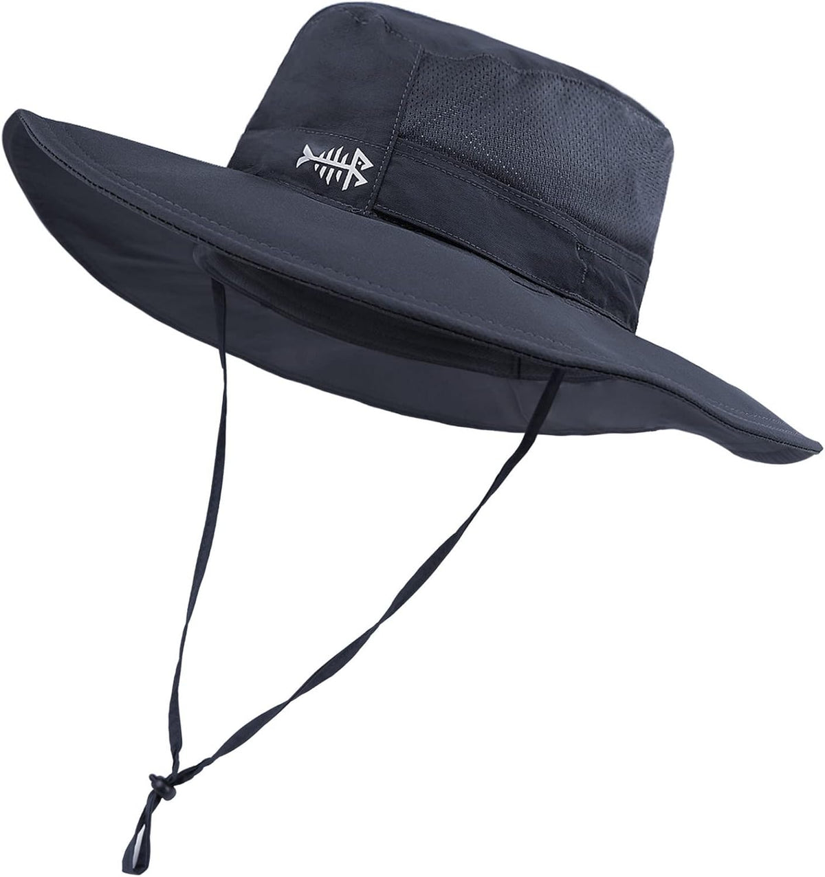 Bassdash sun fishing hat front view showing wide brim