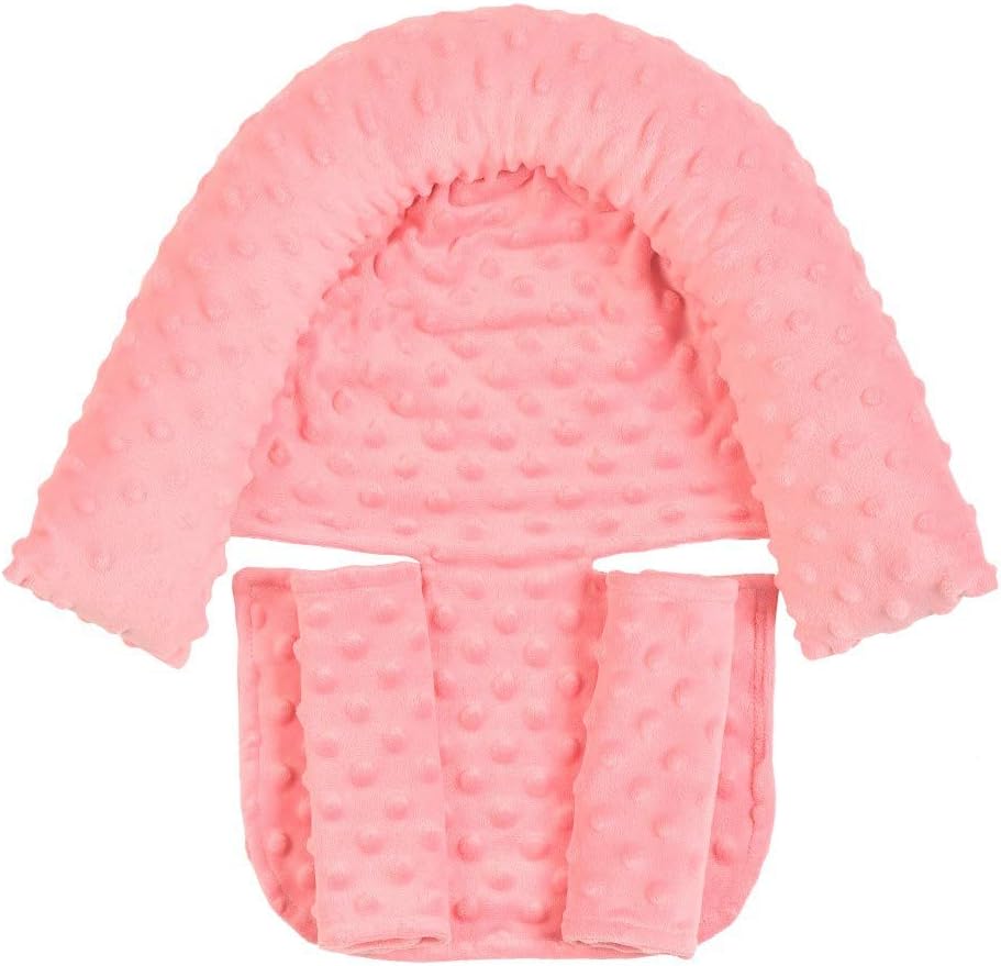 Yufiova baby head and neck support pillow in water pink showing front view