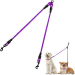 Taglory 2 dog leash splitter demonstrating how it connects to a standard main leash.