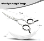 Hashimoto small curved pet shears highlighting the precise screw tension system