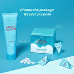 Etude House facial scrub single use individual triangle pouches displayed on flat surface