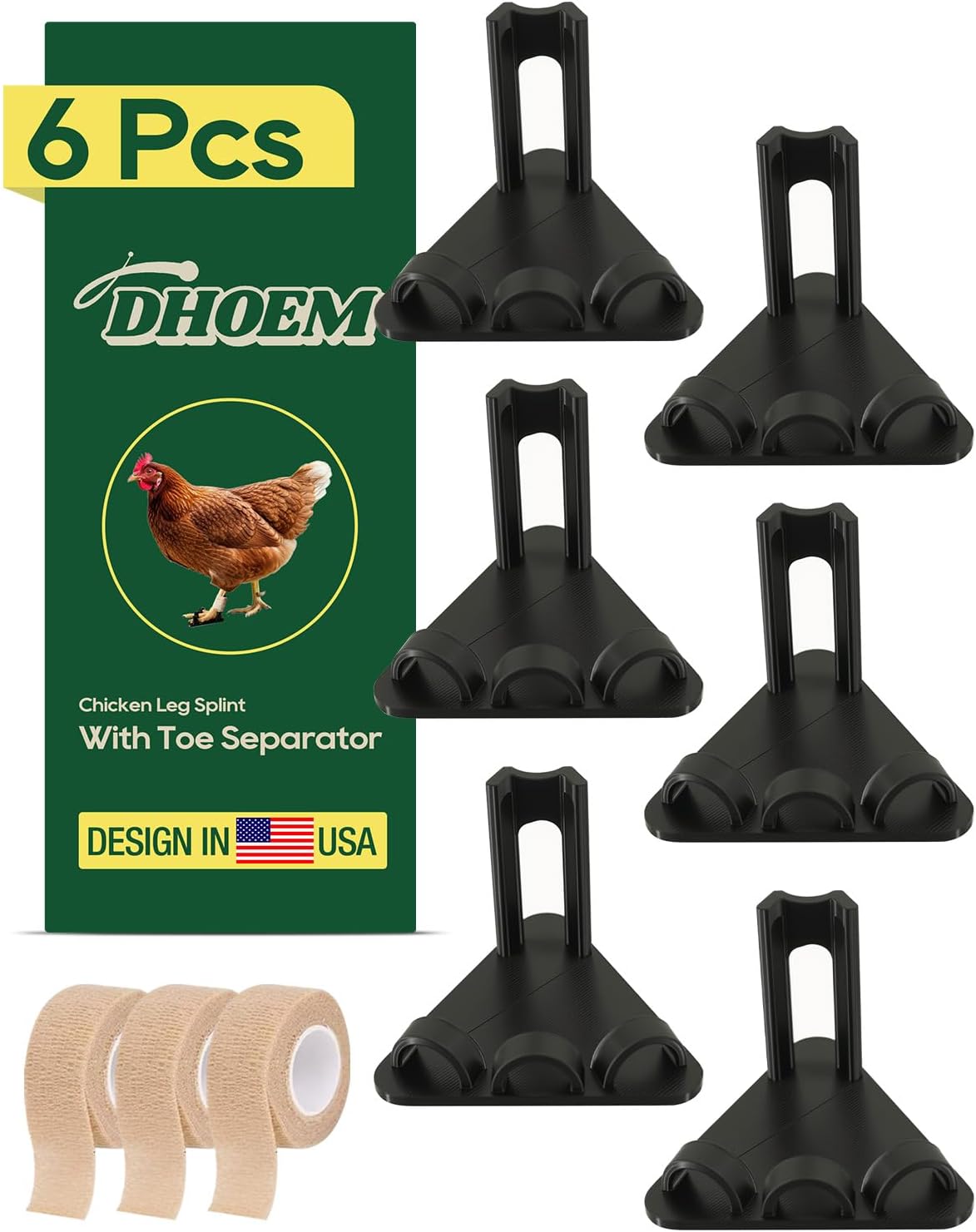 USA designed chicken leg immobilization splints for home flock care