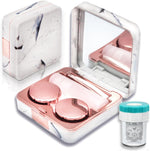Vastsoon square contact lens case with cleaner washer in rose gold