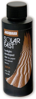 Sun activated fabric and paper dye container