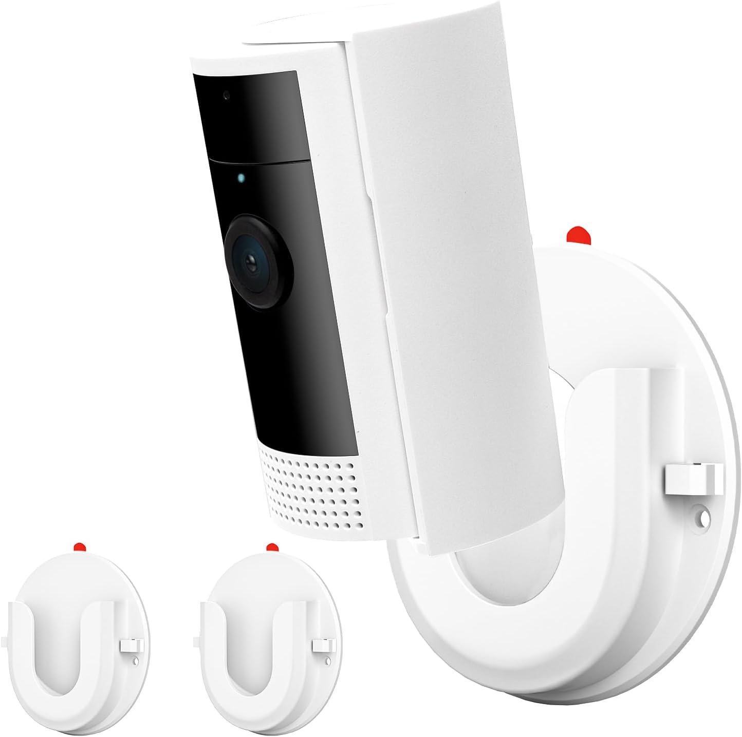 iTODOS Ring Indoor Cam Adhesive Wall Mount front view showing sleek white design.
