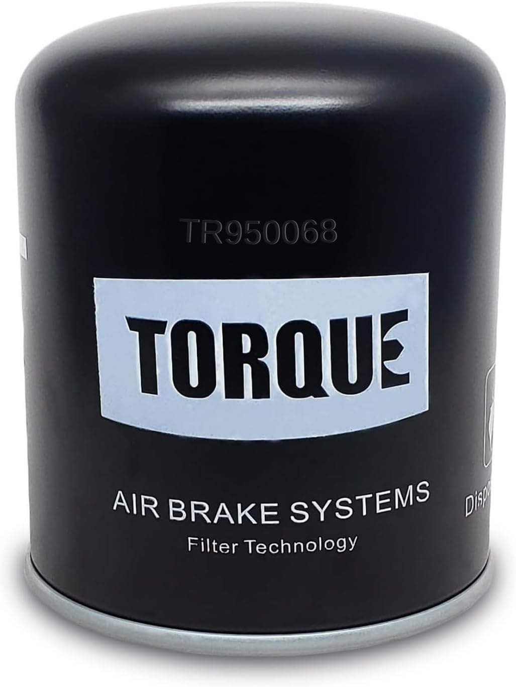 Torque R950068a oil coalescing air dryer cartridge front view showing heavy duty black canister