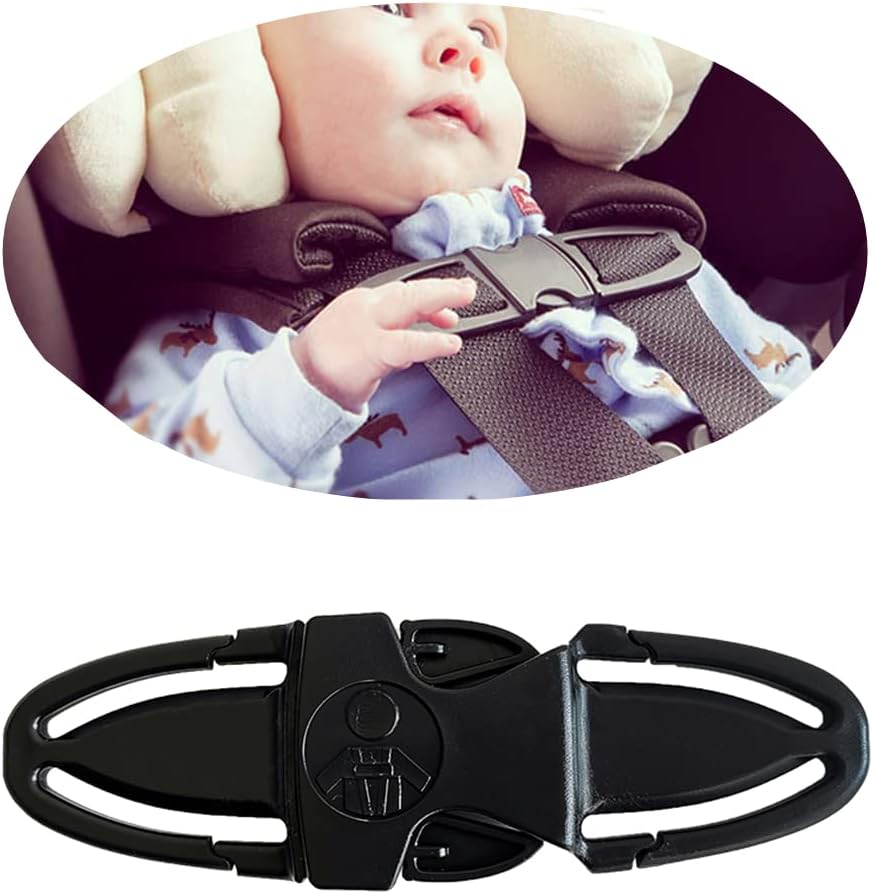 MdouLy car seat chest harness clip front view showing the secure locking mechanism.