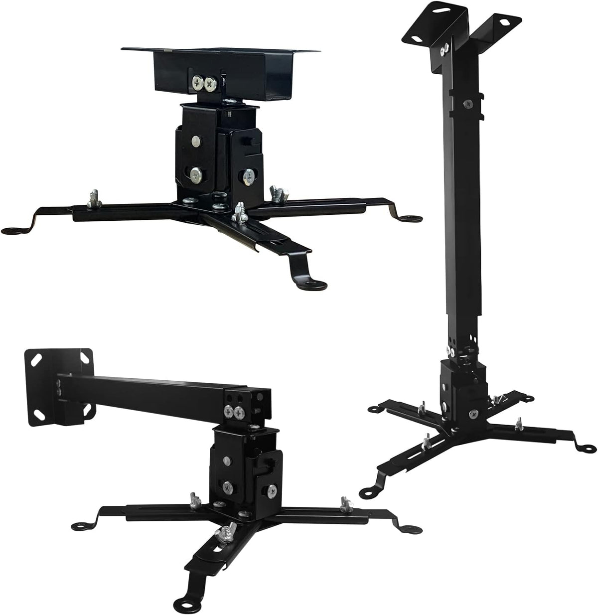 Tonalee universal projector mount front view black steel bracket