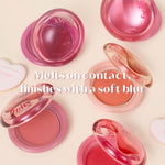 Etude K-beauty lip and cheek blur balm swatched on skin.