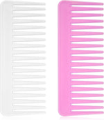 Large Hair Detangling Comb Wide Tooth Comb for Curly Hair Wet Dry Hair, No Handle Detangler Comb Styling Shampoo Comb (Pink, Rose Red) - Image 10