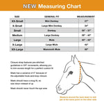 Cashel mule fly mask showing the patented three-hole cap and forelock opening