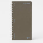 Rounds Nurse Report Notebook front view featuring slate grey vegan leather cover and double loop wire binding