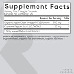 Authentic USA imported Sports Research apple cider vinegar capsules for gut health and metabolism.