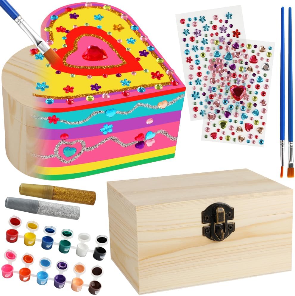 Supreme Xmas DIY wooden jewelry box painting kit front view