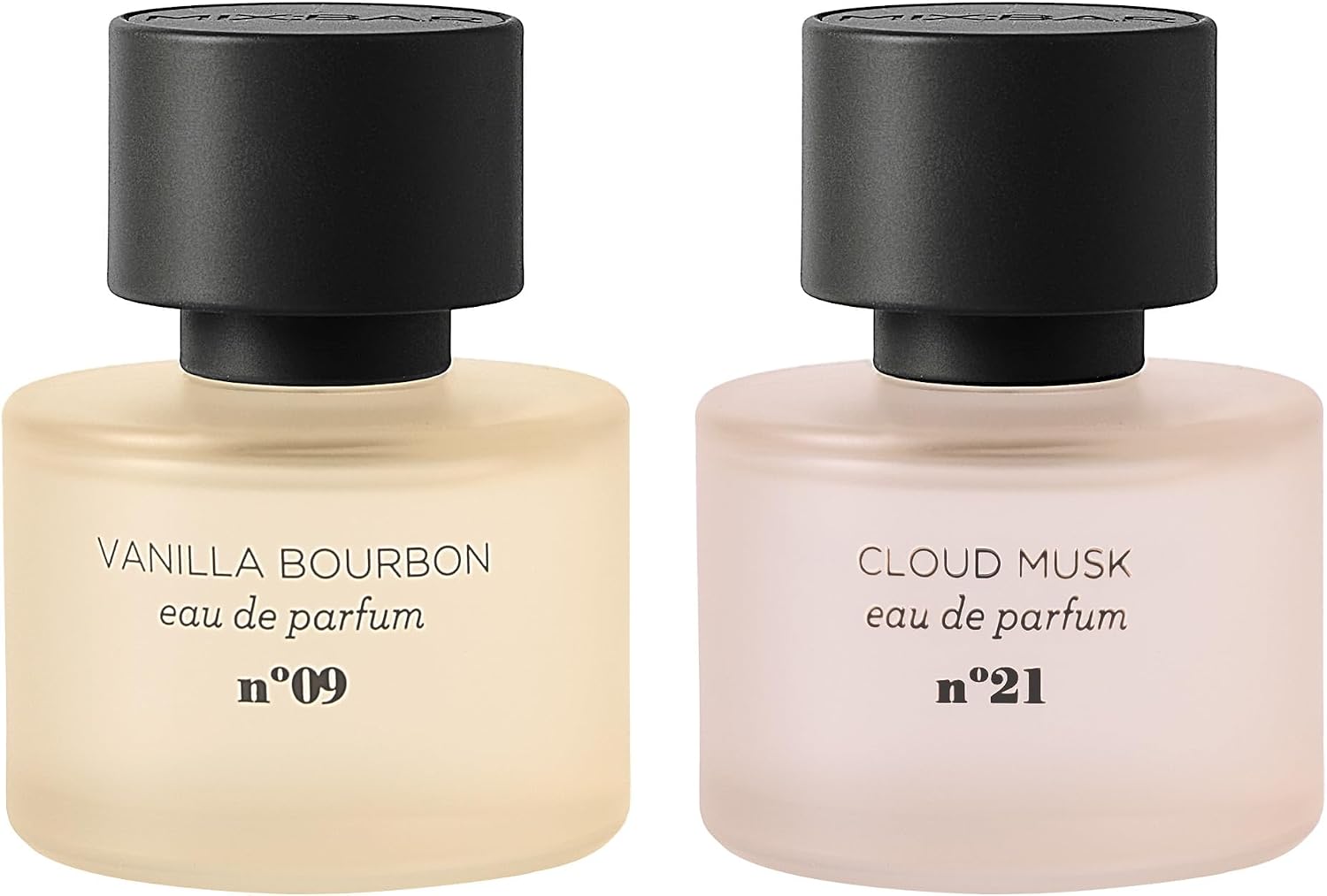 MIX:BAR perfume gift set front view featuring Vanilla Bourbon and Cloud Musk bottles.