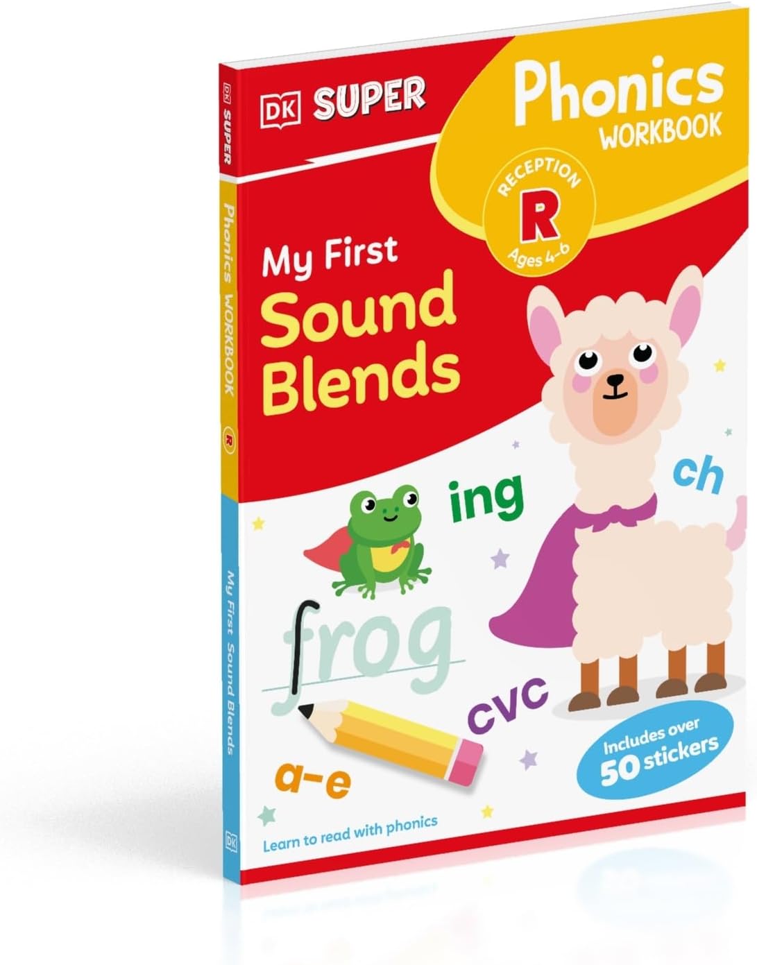 DK children educational phonics workbook cover layout and design