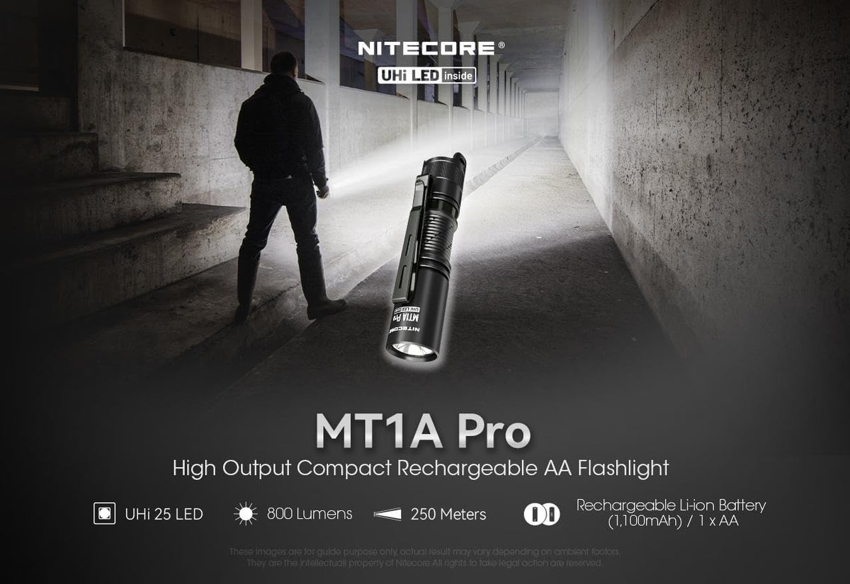Nitecore MT1A Pro compact rechargeable flashlight side profile