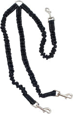 STGOOD triple dog leash coupler front view with three adjustable black nylon leads and metal clips