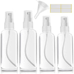 Xolaawa 4 pack small spray bottle set with clear 30ml and 50ml travel containers & spray bottle for hair