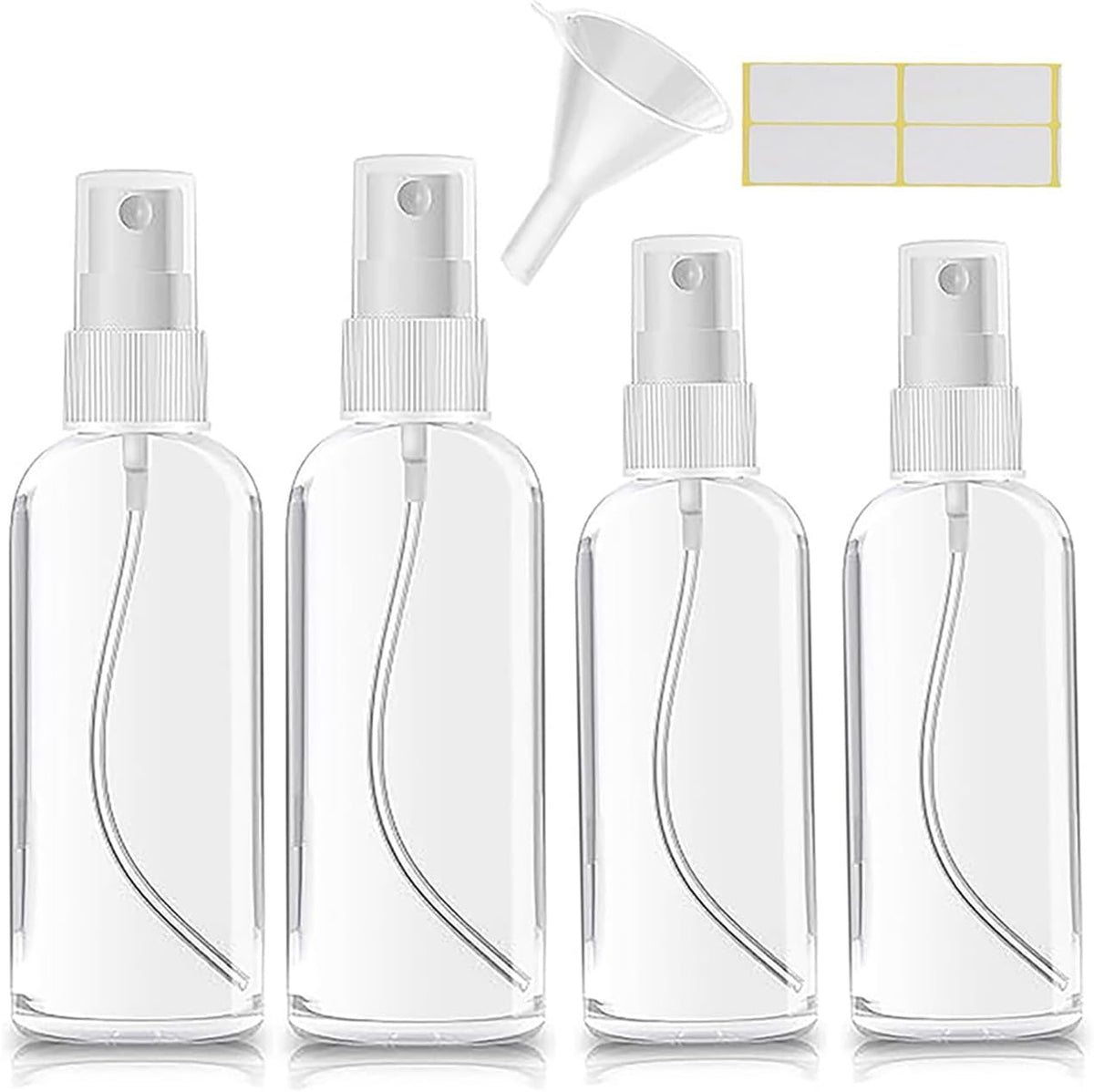 Xolaawa 4 pack small spray bottle set with clear 30ml and 50ml travel containers & spray bottle for hair