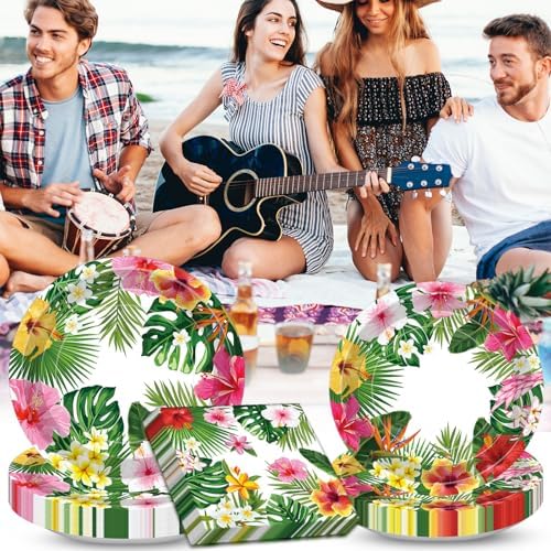 Full collection of Merriva 100 piece tropical party kit components