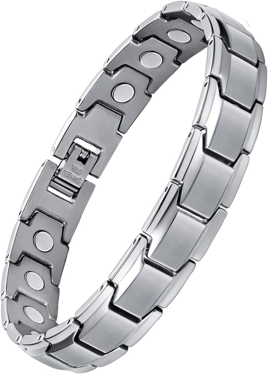Feraco Mens Magnetic Bracelet,Titanium Steel Magnet Bracelets | 3500 Gauss Powerful Magnets,Adjustable with Sizing ToolBlack - Image 10