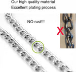 Silver metal P chain collar adjustable loop side angle display
