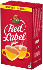 Close up view of Brooke Bond Red Label black tea leaves