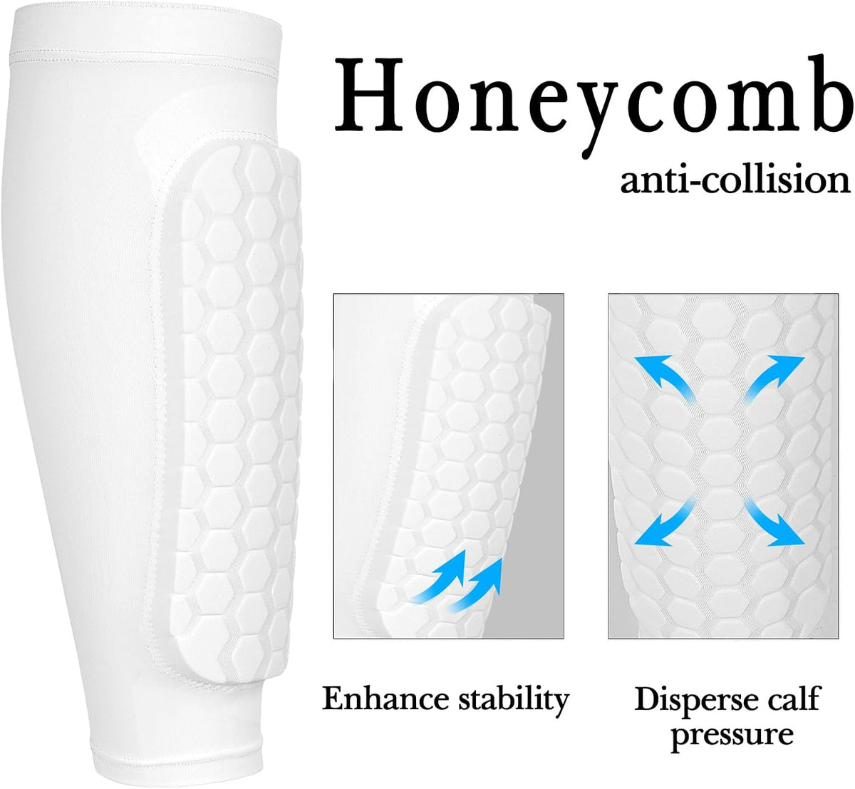 Linkidea youth shin guard sleeve with honeycomb padding close up