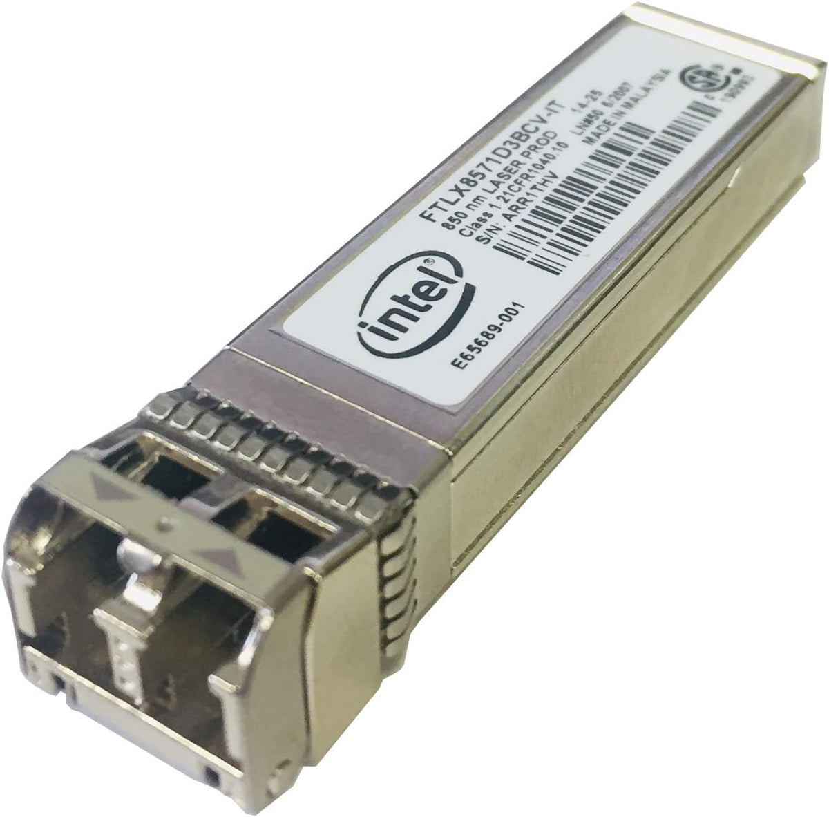 Intel E10GSFPSR 10G SFP+ SR transceiver front view