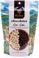 Cafe Britt imported gourmet chocolate snacks close up texture