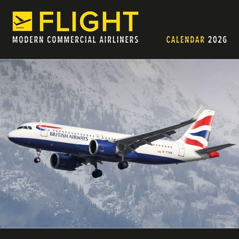 Carousel Calendars, Flight Modern Commercial Airliners 2026 Wall Calendar - Image 1