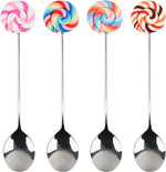 AUEAR, 4 Pack Stirring Spoons Cute Doughnut Coffee Spoon Stainless Steel Little Teaspoons Mini Donut Dessert Ice Cream Tea Sugar Stirrers for Tableware Multi-Functional Kitchen Tools - Image 10