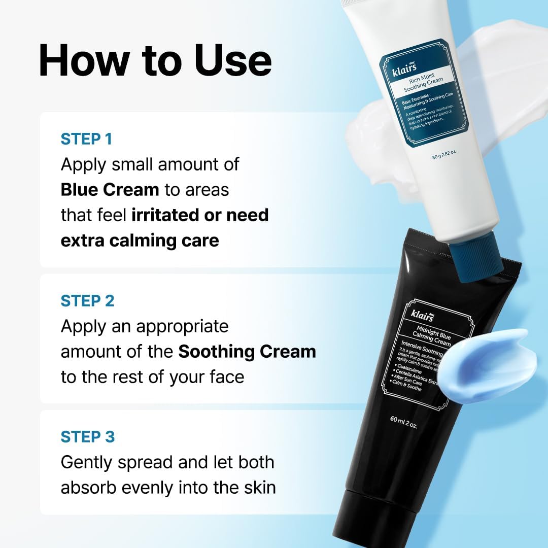 DearKlairs Blue Comforting Duo | Calming&Rich Moist Soothing Creams for Deep Moisture, Korean Skin Care for Dry, Sensitive Skin - Image 9