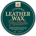 Luxorro Leather Wax Polish front view 2.82 ounce jar for leather care.