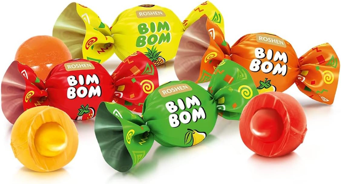 Roshen Bim Bom 1000 gram bulk candy bag display