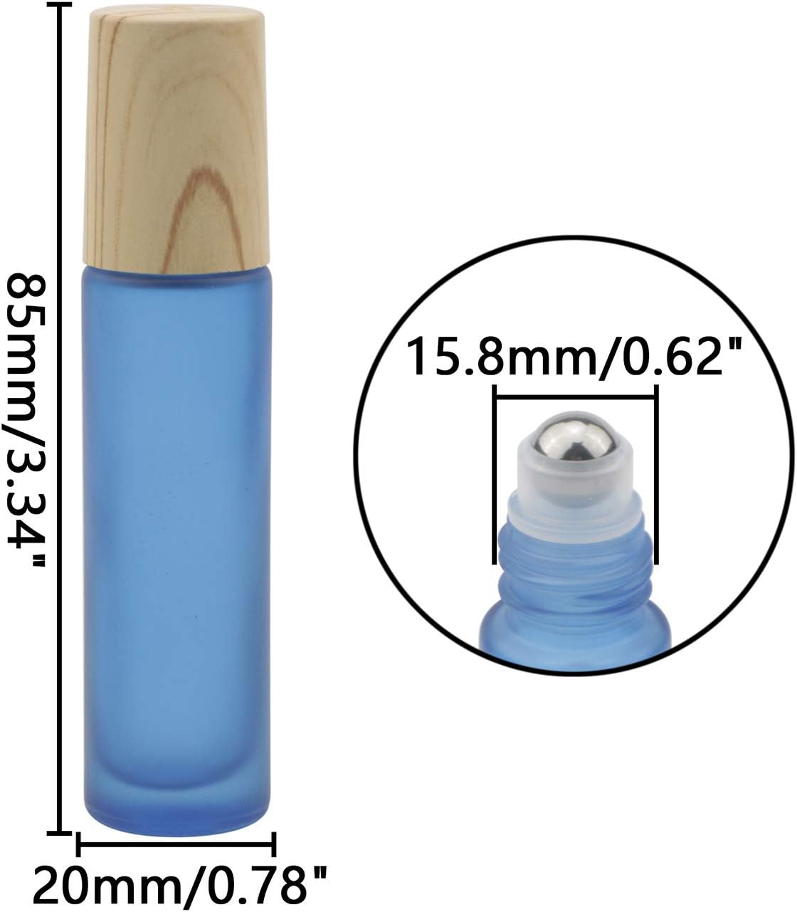 Kesell 10ml essential oil roller bottles with wood grain caps