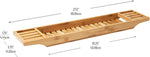 Mind Reader wooden bath caddy angled view