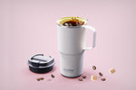 Asobu Black 22 Ounce Nitro Tumbler side profile displaying ergonomic carry handle