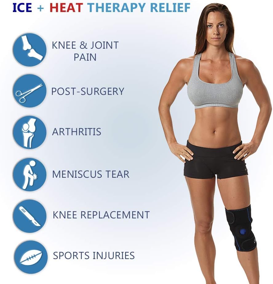 ComfiLife Knee Ice Pack with Wrap Reusable Hot & Cold Therapy Gel Pack Adjustable Compression Support for Injuries, Pain, Surgery, Arthritis, Meniscus and More - Image 3